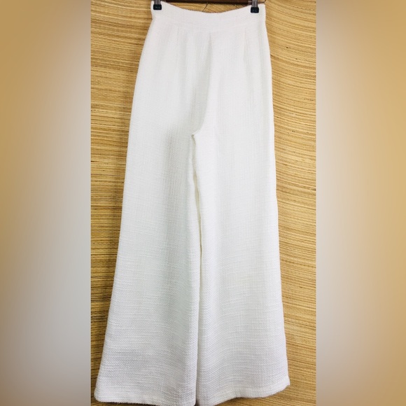 Showpo Walters Wide Leg High Waist Tailored Pants In White-IvoryTweed Size 2 - Picture 8 of 14